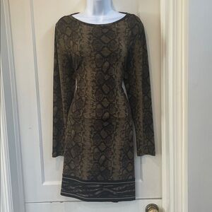 NWT Michael Kors Brown Snake Print Midi Dress